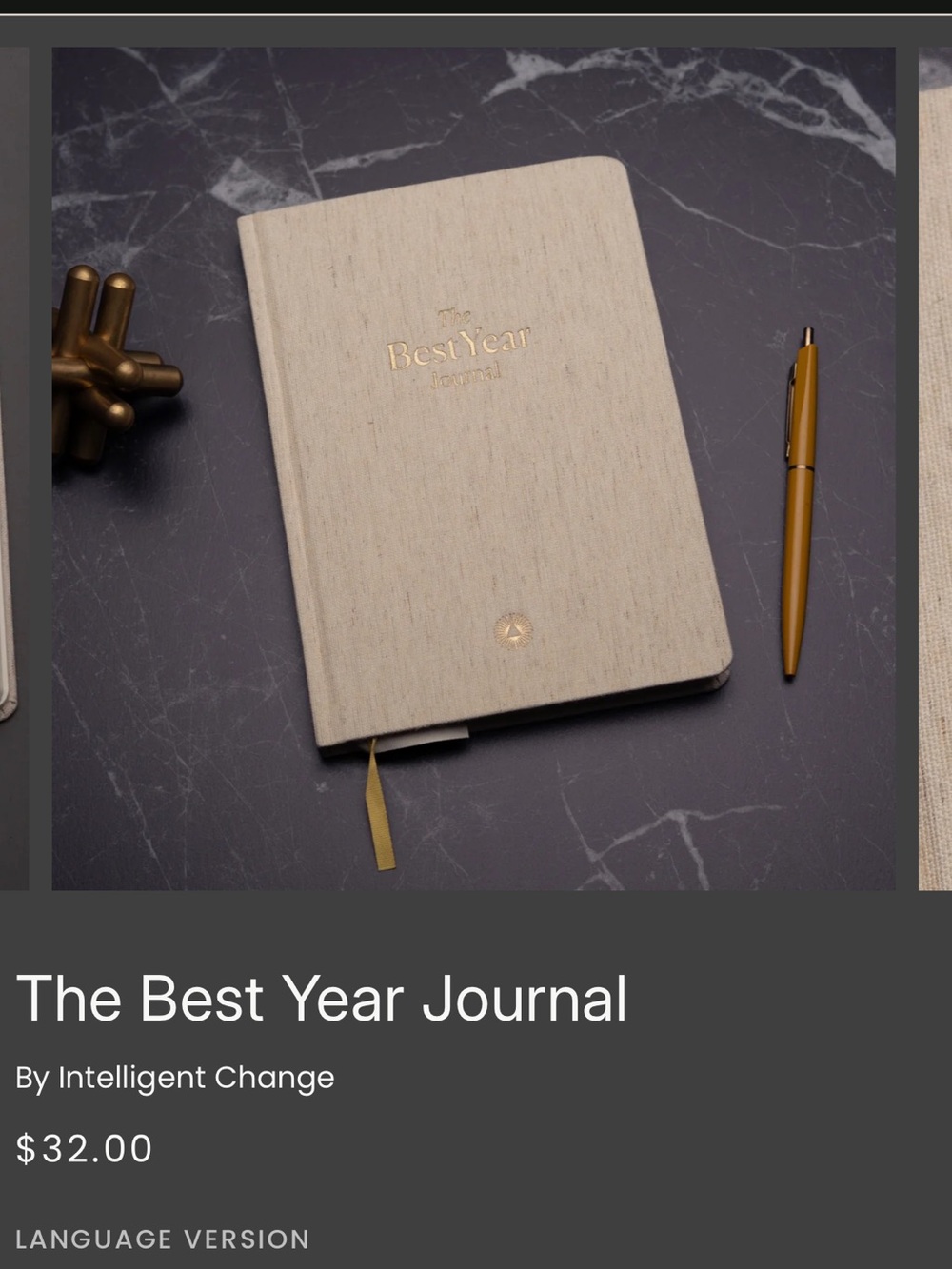 Cream Hardcover Journal - The Best Year